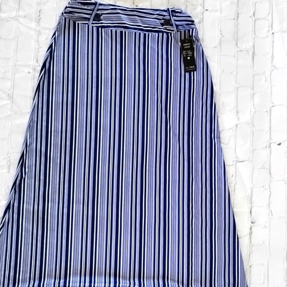NWT Robert Louis striped Blue and White Women's Maxi Skirt. Size M